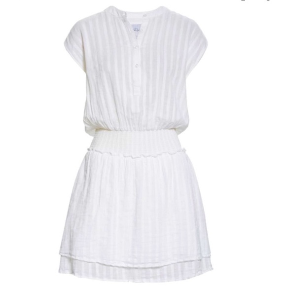 Rails NWOT Angelina Dress White Shadow Stripe Cotton Large - Picture 6 of 16